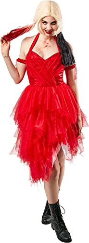 Rubies Official Harley Quinn Ladies Red Dress Halloween Suicide Squad 2 Women’s Villain Costume Halloween