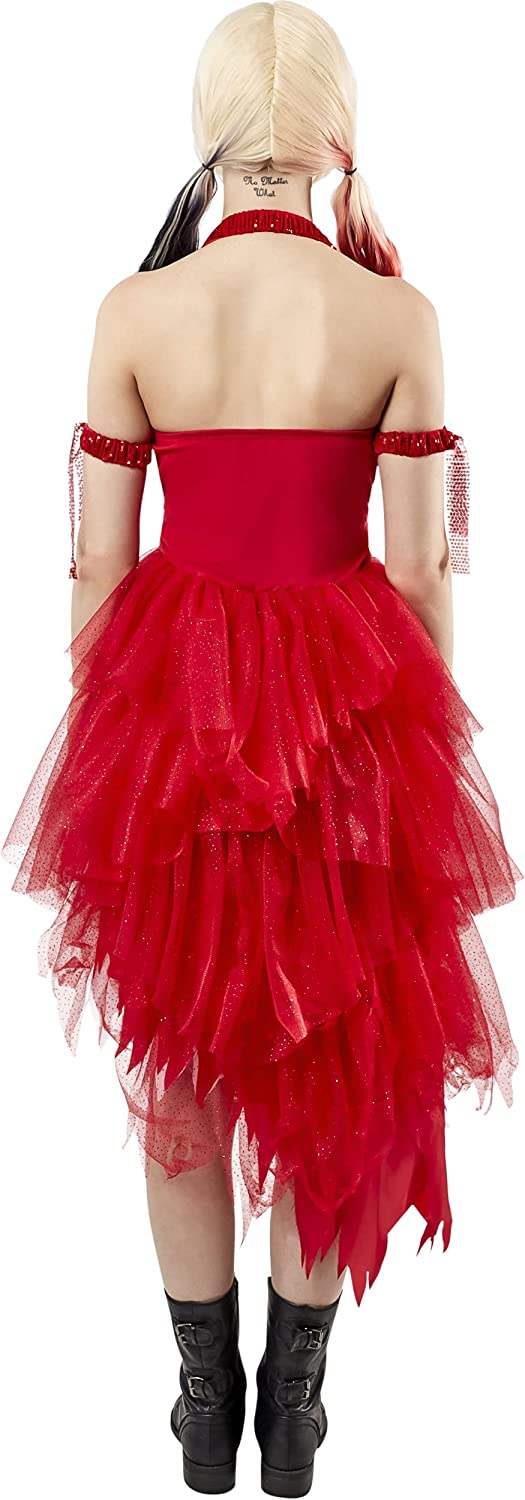 Rubies Official Harley Quinn Ladies Red Dress Halloween Suicide Squad 2 Women’s Villain Costume Halloween