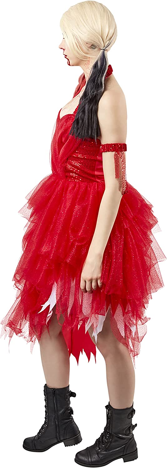 Rubies Official Harley Quinn Ladies Red Dress Halloween Suicide Squad 2 Women’s Villain Costume Halloween