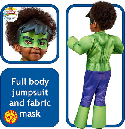 Rubies Official Marvel Spidey and His Amazing Friends Hulk Deluxe Toddler Costume, Kids Superhero Fancy Dress