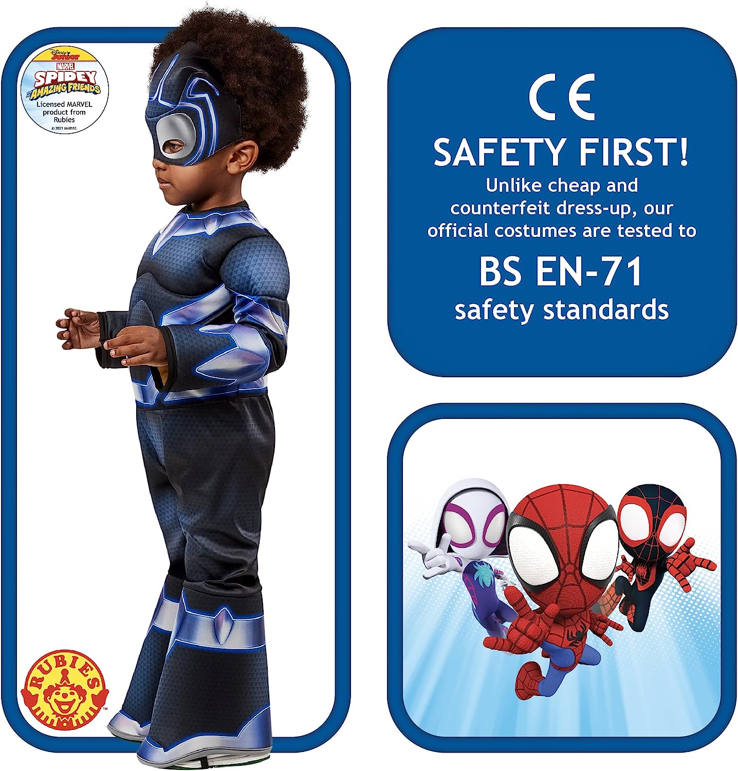 Rubie's 702738 Marvel: Spidey and His Amazing Friends Black Panther Deluxe Costume