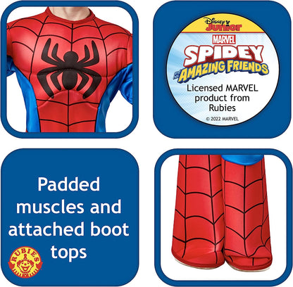 Rubies Official Marvel Spidey and His Amazing Friends Spider-Man Deluxe Toddler Costume, Kids Fancy Dress