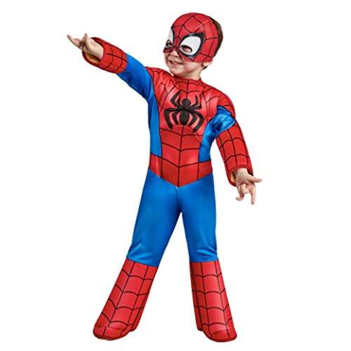 Rubies Official Marvel Spidey and His Amazing Friends Spider-Man Deluxe Toddler Costume, Kids Fancy Dress
