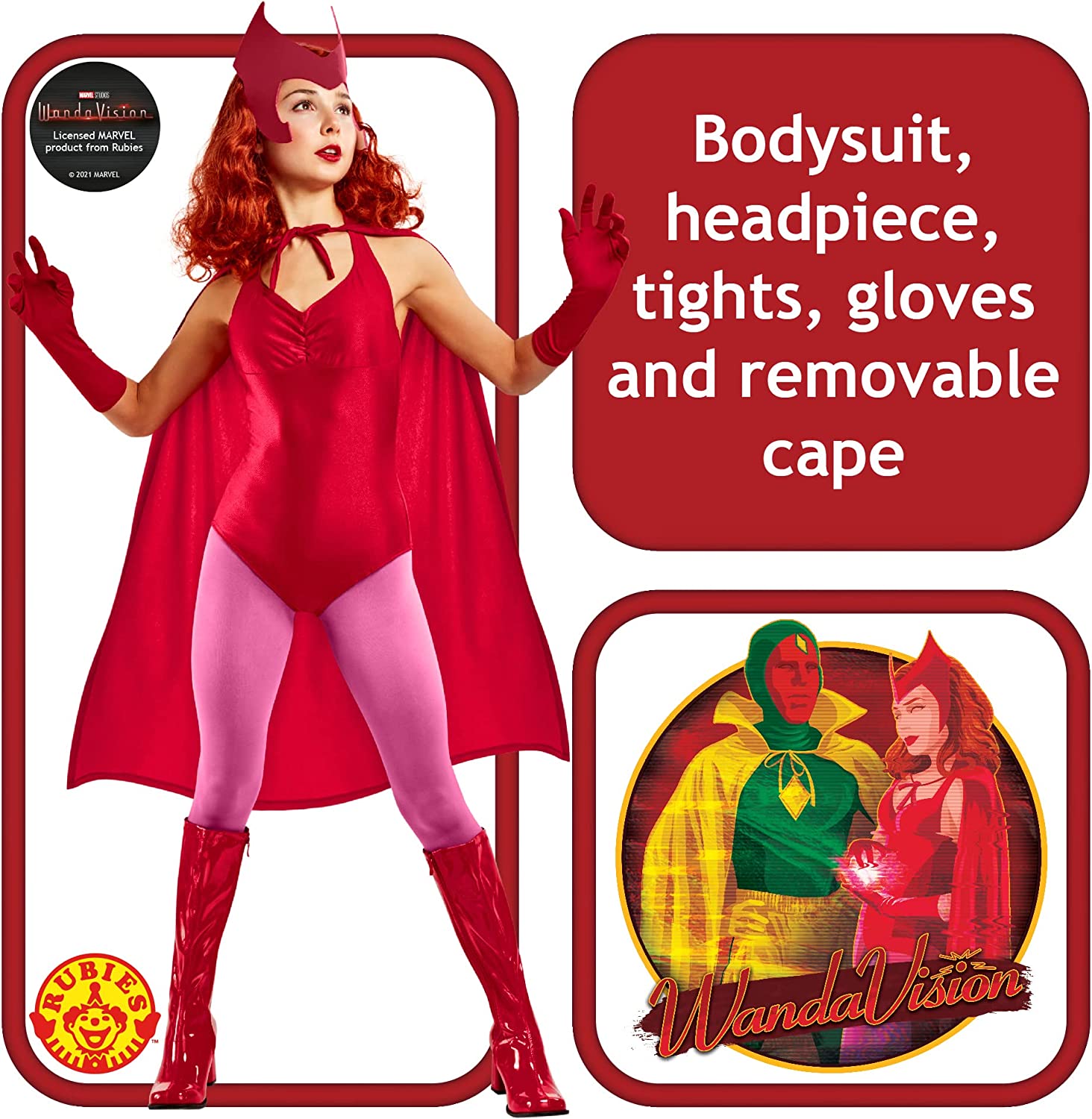Rubie's Official Disney Marvel Wanda Adult Costume, Womens Superhero Fancy Dress