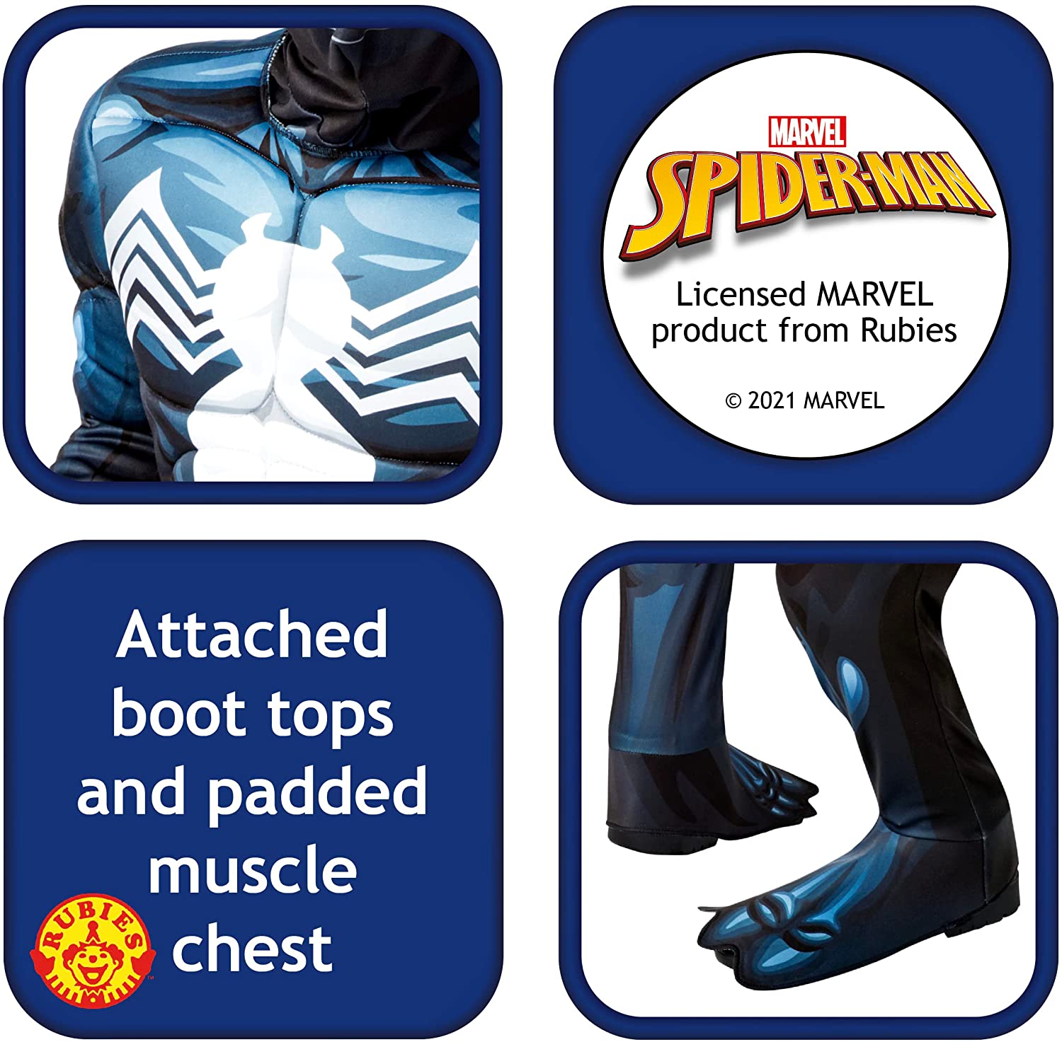 Rubie's Official Disney Marvel Spider-Man Venom Deluxe Boys Costume, Superhero Fancy Dress