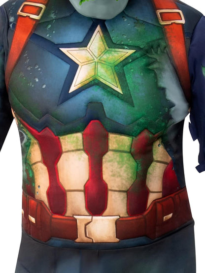 Rubie's Official Disney Plus What If Zombie Captain America Deluxe Adult Costume, Halloween Fancy Dress