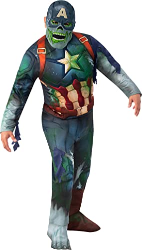 Rubies Official Disney Plus What If Zombie Captain America Deluxe Adult Costume, Halloween Fancy Dress