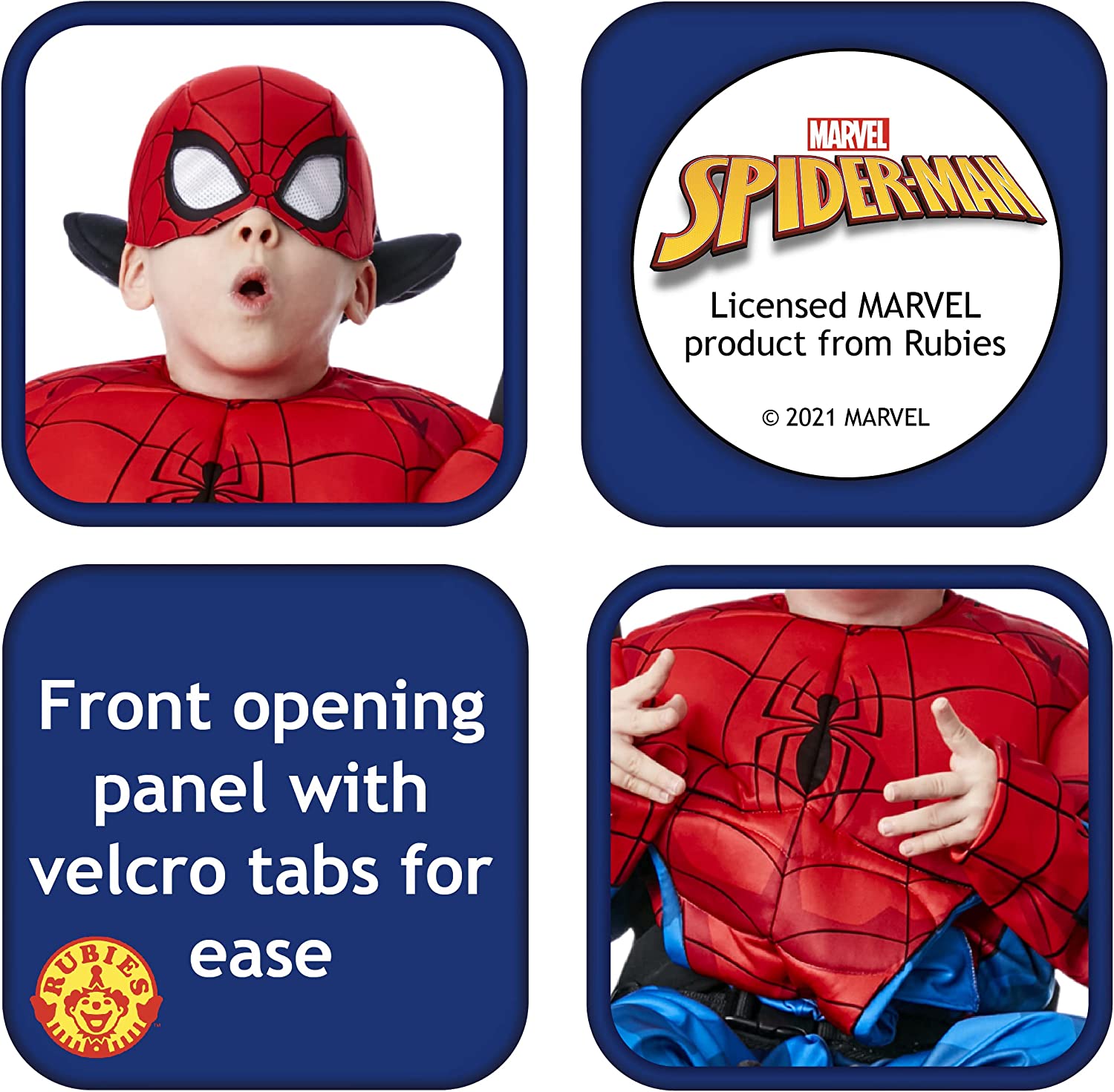 Rubies Official Marvel Spider-Man Adaptive Child Costume, Kids Fancy Dress