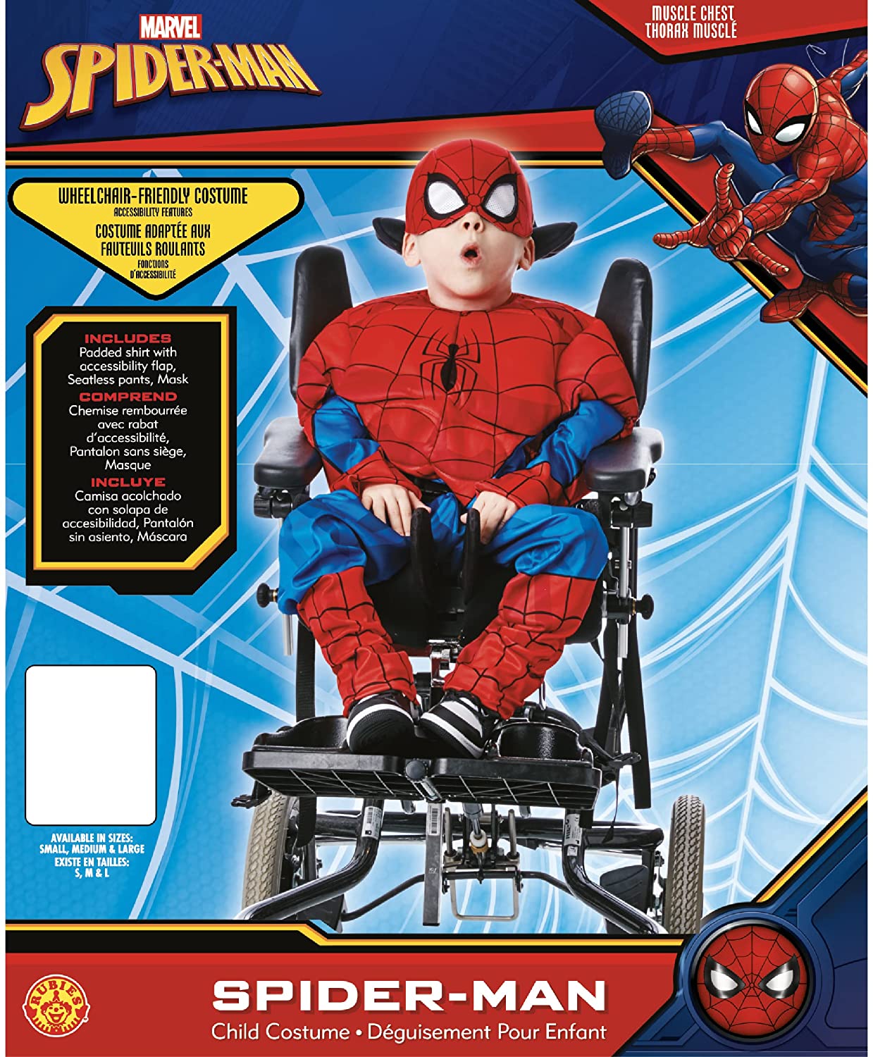 Rubies Official Marvel Spider-Man Adaptive Child Costume, Kids Fancy Dress Halloween
