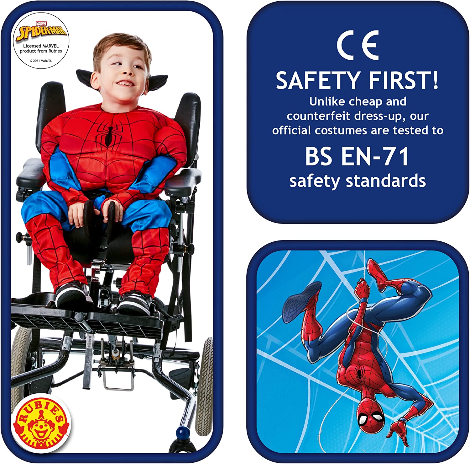 Rubies Official Marvel Spider-Man Adaptive Child Costume, Kids Fancy Dress Halloween