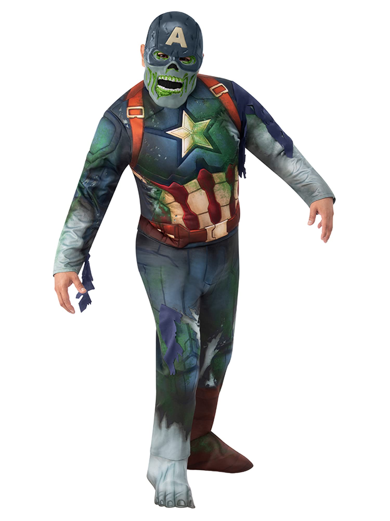 Rubies Official 702866TEEN000 Teen Childs Boys Deluxe Zombie Captain America Costume Marvel Halloween Halloween
