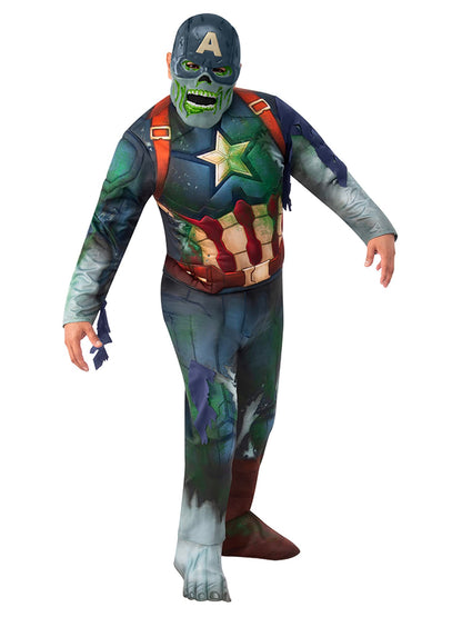 Rubies Official 702866TEEN000 Teen Childs Boys Deluxe Zombie Captain America Costume Marvel Halloween Halloween