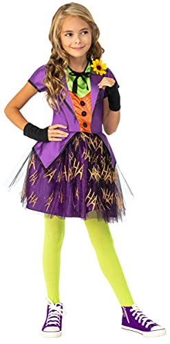 Rubie's Official Girl's DC Super Villains Joker Costume Tutu Dress, Kids Fancy Dress