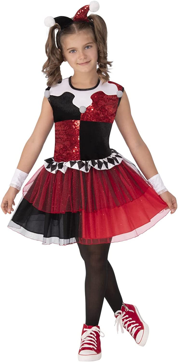 Rubies Official DC Super Villians Harley Quinn Tutu Dress, Kids Fancy Dress
