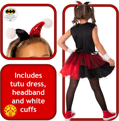 Rubies Official DC Super Villians Harley Quinn Tutu Dress, Kids Fancy Dress