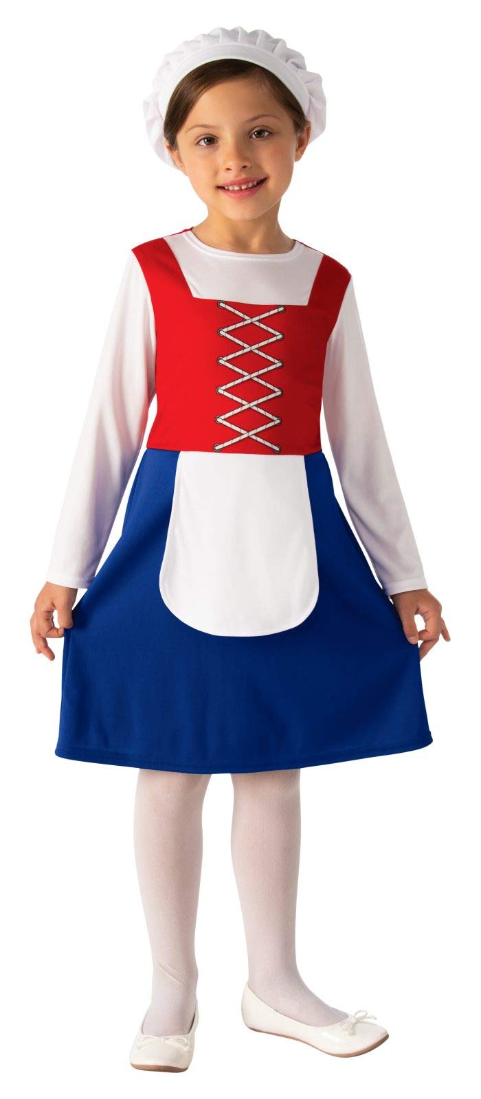 Bristol Novelty Tudor Girl Costume, Kids Fancy Dress, World Book Day
