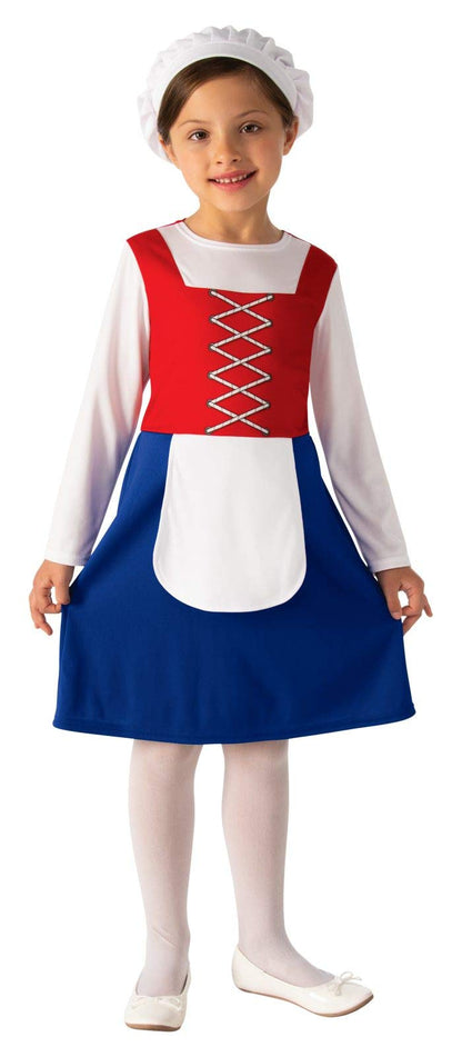 Bristol Novelty Tudor Girl Costume, Kids Fancy Dress, World Book Day