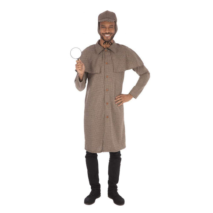 Bristol Novelty AF170STD Detective Man Long Standard Costume, Men, White One Size