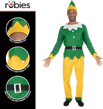 Bristol Novelty Weihnachtshelfer-Kostüm für Herren, Grün, Gelb Einheitsgröße
