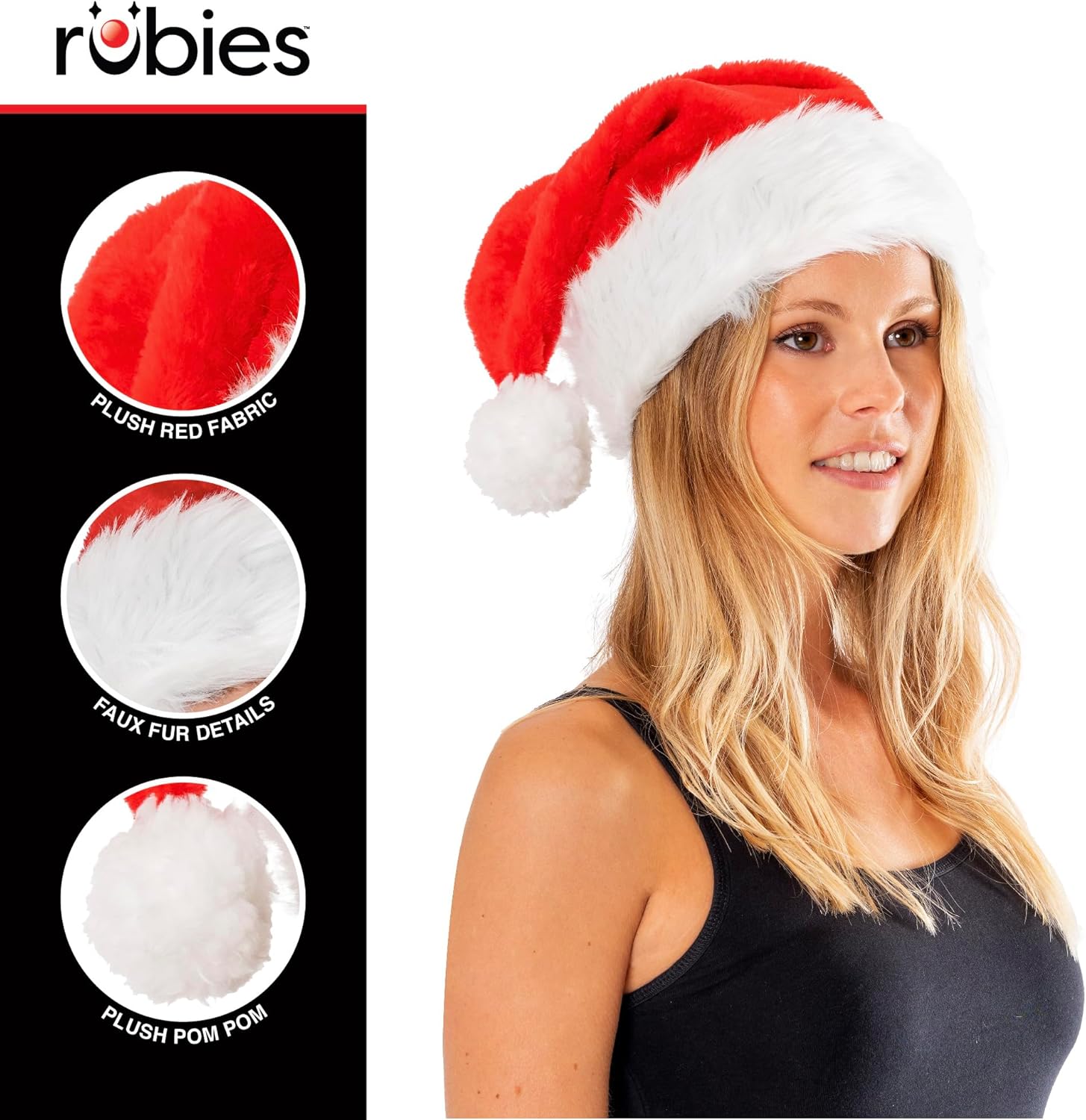 SANTA HAT PLAIN PLUSH - FANCY DRESS