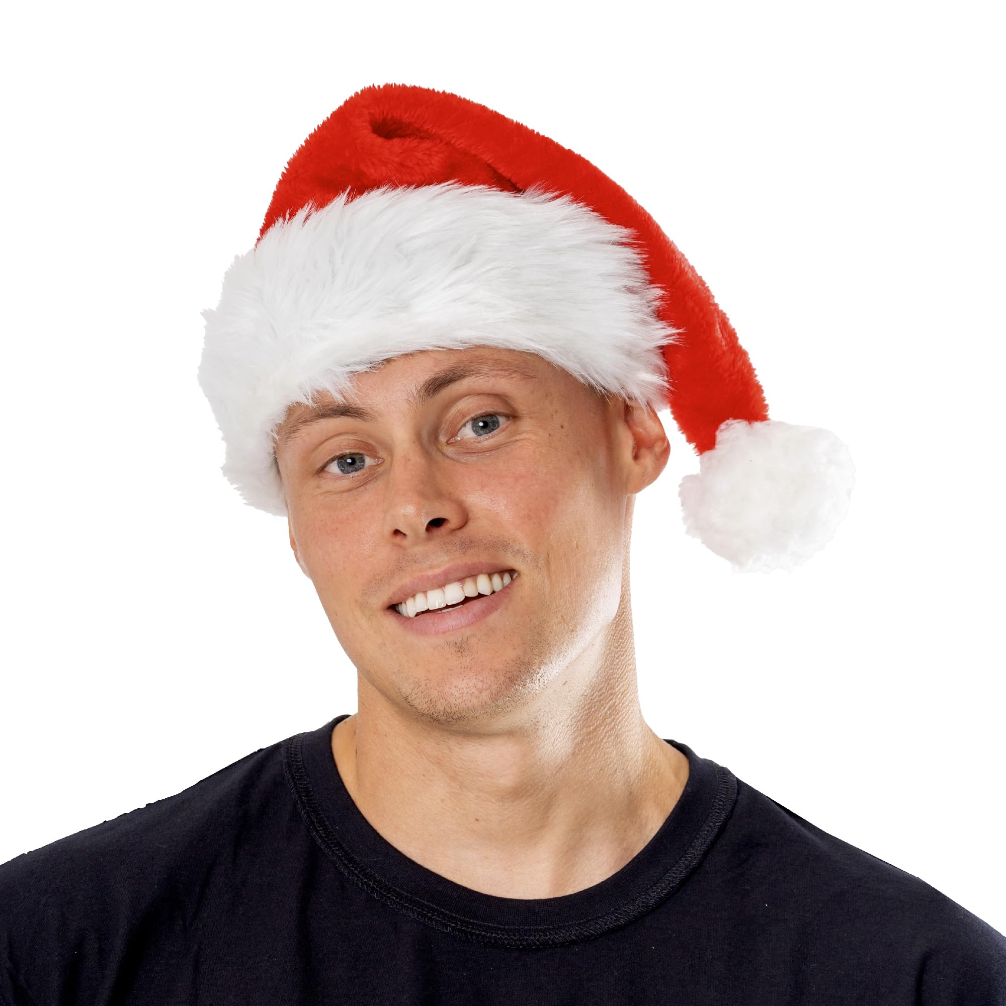 SANTA HAT PLAIN PLUSH - FANCY DRESS