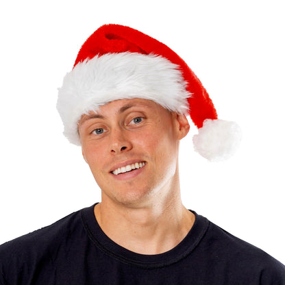 SANTA HAT PLAIN PLUSH - FANCY DRESS