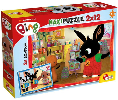 Lisciani 81233 Puzzle Supermaxi 12 Bing-A Scuola School BING SUPERMAXI