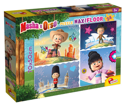 Liscianigiochi 86085 Masha Puzzle Maxifloor 24-È Fantastico Kids, Multi-coloured