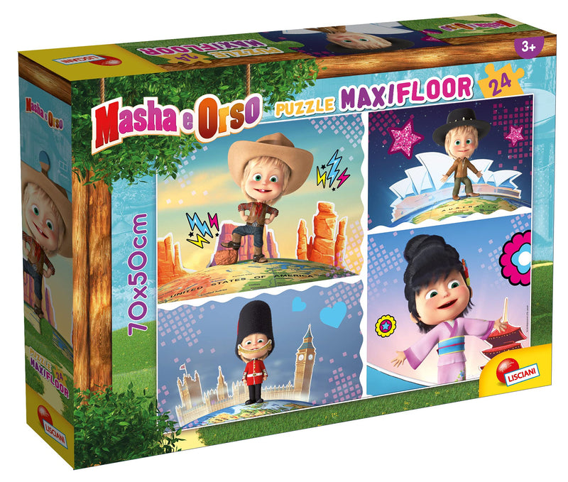 Liscianigiochi 86085 Masha Puzzle Maxifloor 24-È Fantastico Kids, Multi-coloured