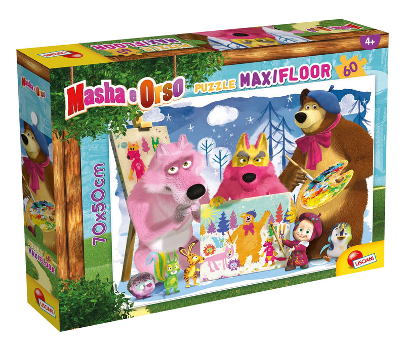 LISCIANI – MASHA UND DER BAR – Puzzle Mascha und der Bär – Puzzle für Kinder ab 3 Jahren – 60 Teile – Lernspielzeug – Fördert die Hand-Auge-Koordination und Beobachtungsgabe – 50 x 35 cm