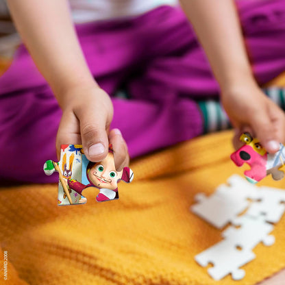 LISCIANI – MASHA UND DER BAR – Puzzle Mascha und der Bär – Puzzle für Kinder ab 3 Jahren – 60 Teile – Lernspielzeug – Fördert die Hand-Auge-Koordination und Beobachtungsgabe – 50 x 35 cm