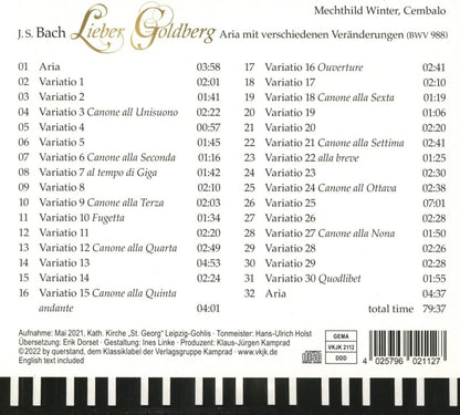 J.S. Bach: Lieber Goldberg: Aria Mit Verschiedenen Veränderungen (BWV988)