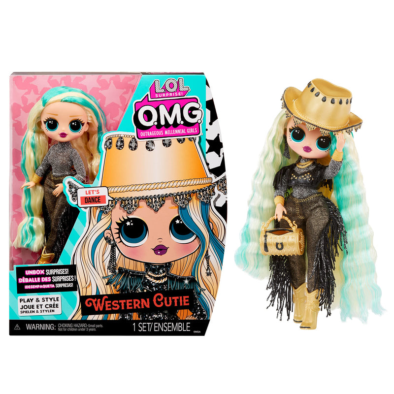 L.O.L. Surprise! OMG Fashion Doll - WESTERN CUTIE - Packe die fabelhaften Überraschungen und Accessoires aus- Inklusive Modepuppe, Outfit und Puppenständer- Geschenk für Kinder im Alter ab 4 Jahren