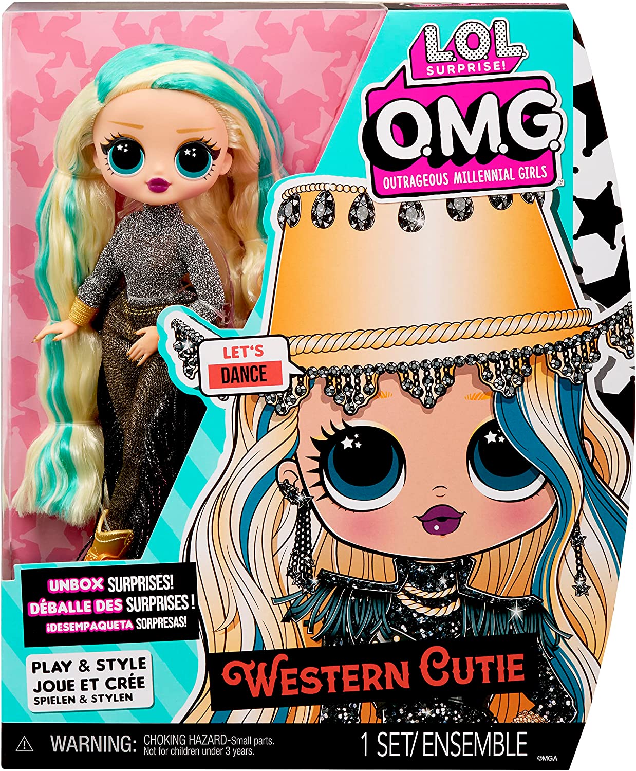 L.O.L. Surprise! OMG Fashion Doll - WESTERN CUTIE - Packe die fabelhaften Überraschungen und Accessoires aus- Inklusive Modepuppe, Outfit und Puppenständer- Geschenk für Kinder im Alter ab 4 Jahren