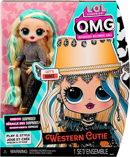 L.O.L. Surprise! OMG Fashion Doll - WESTERN CUTIE - Packe die fabelhaften Überraschungen und Accessoires aus- Inklusive Modepuppe, Outfit und Puppenständer- Geschenk für Kinder im Alter ab 4 Jahren