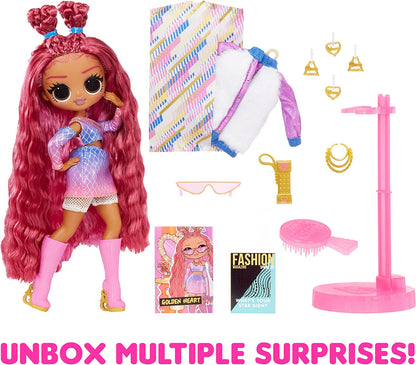 LOL Surprise OMG Fashion Doll - GOLDEN HEART - Unbox Fabulous Surprises and Accessories - Includes Fashion Doll, Outfit, Accessories, and Doll Stand - Great Gift for Kids Ages 4+