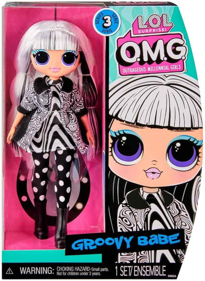 L.O.L. Surprise OMG Fashion Doll - GROOVY BABE - Includes Fashion Doll, Multiple Surprises, and Fabulous Accessories - For Ages 4+