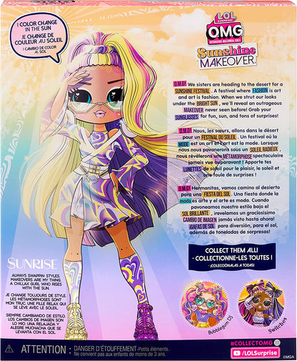 LOL Surprise OMG Sunshine Makeover Fashion Doll - SUNRISE - UV Colour Change in the Sun, Multiple Surprises, and Fabulous Accessories - Great Gift for Kids Ages 4+