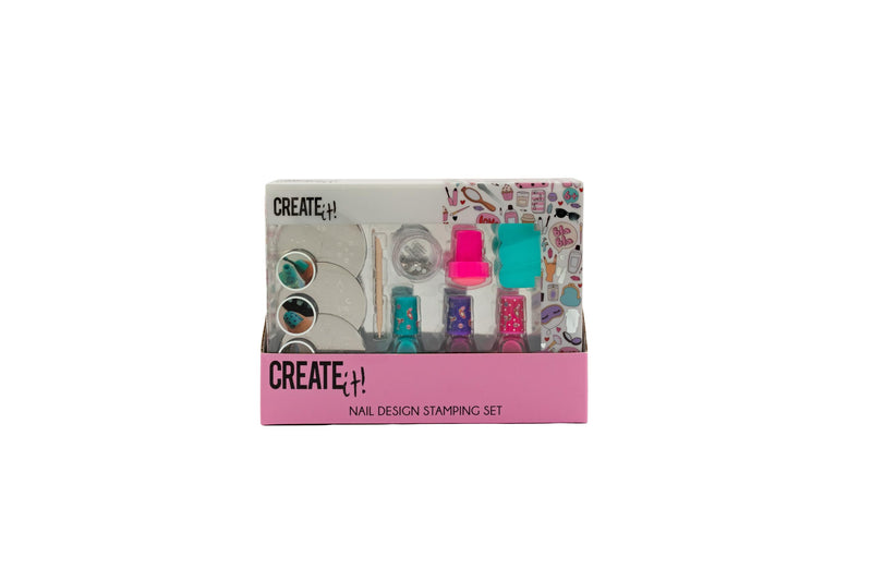 Create It! - Decorative Manicure Kit Nail Polishes + Stamps and Drawings + Glitters