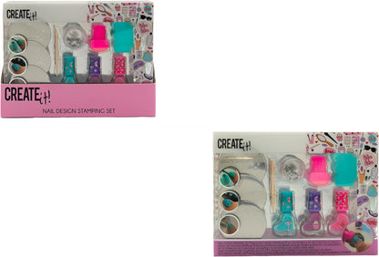 Create It! - Decorative Manicure Kit Nail Polishes + Stamps and Drawings + Glitters