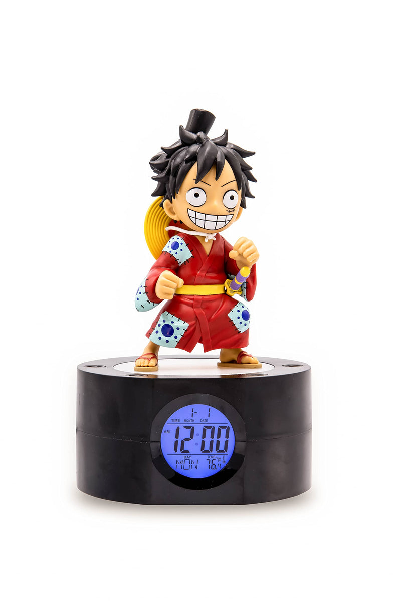 TEKNOFUN One Piece Luffy Luminous Alarm Clock,Red, Blue, Yellow, Black