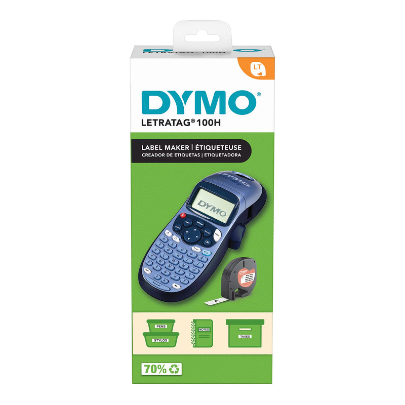 Dymo LetraTag LT-100H Handheld Label Maker | ABC Keyboard Label Printer with Easy-to-Use, 13 Character LCD Screen | for Home or Office | Blue