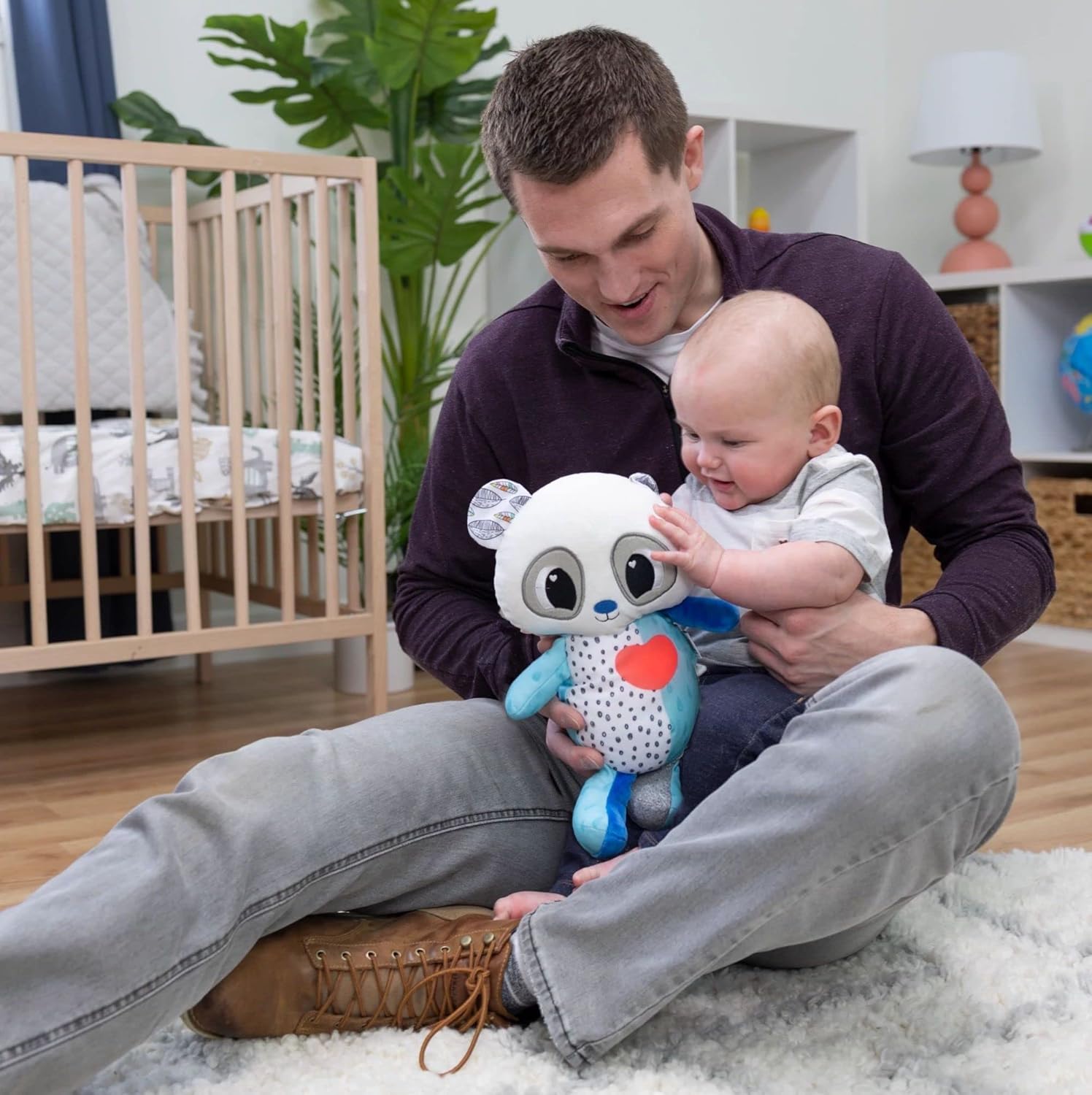 Lamaze Soothing Heart Panda, Soothing Bedtime Toy, Newborn Baby Toy, Sensory Toy for Babies with Colours, Babyshower Gift for New Parents, Development Toy for Boys and Girls Aged 9 Months +