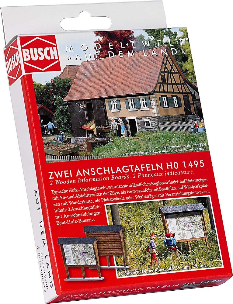 Busch 1495 Information Board HO Scale Scenery Kit