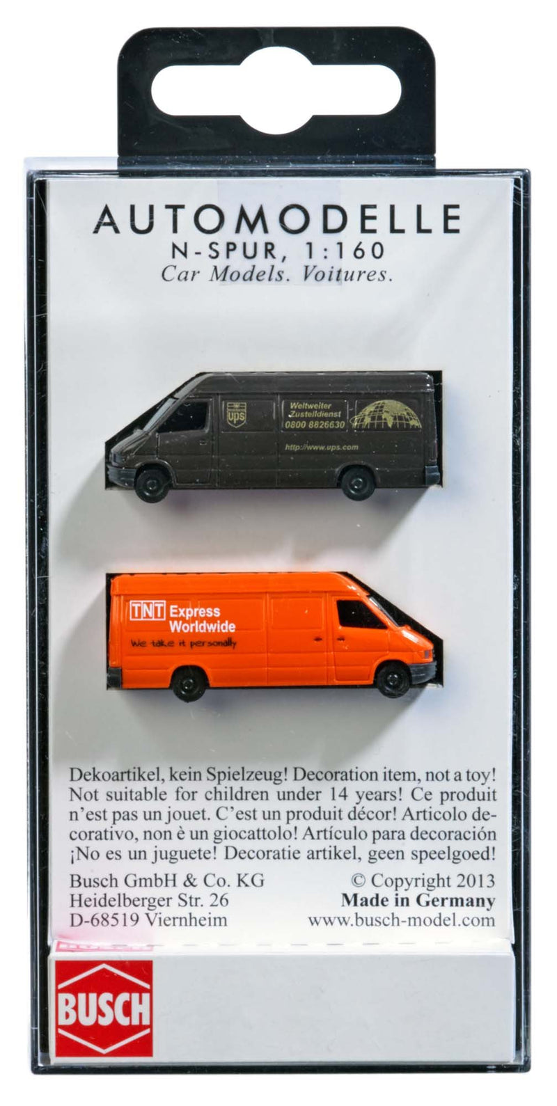 Busch 8338 - Twee Mercedes Sprinter UPS en TNT, voertuig