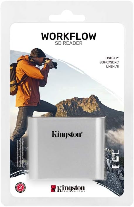 Kingston Workflow Lector de tarjetas SD USB 3.2 Gen1 Dual-Slot SDHC/SDXC UHS-II - WFS-SD