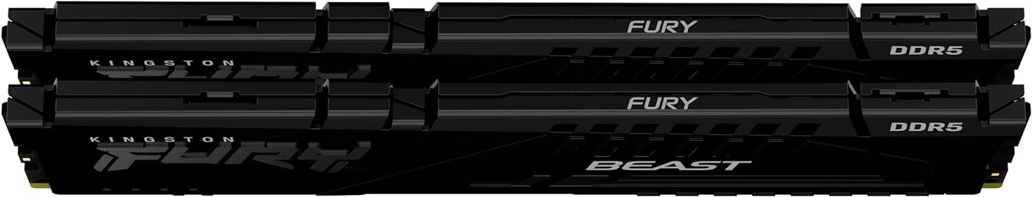 Kingston FURY Beast DDR5 16GB (2x8GB) 6000MT/s DDR5 CL40 DIMM Desktop Gaming Memory Kit of 2 - KF560C40BBK2-16 16GB Kit of 2 6000MT/s Intel XMP