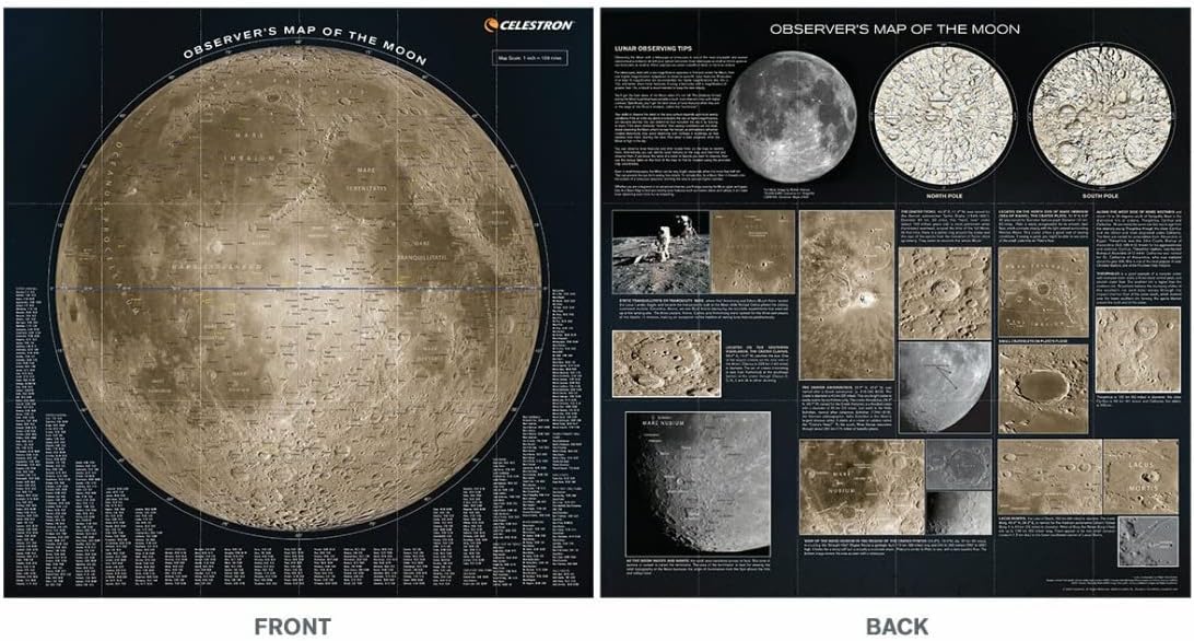 Celestron 93704 Mappa della Luna per l’osservatore