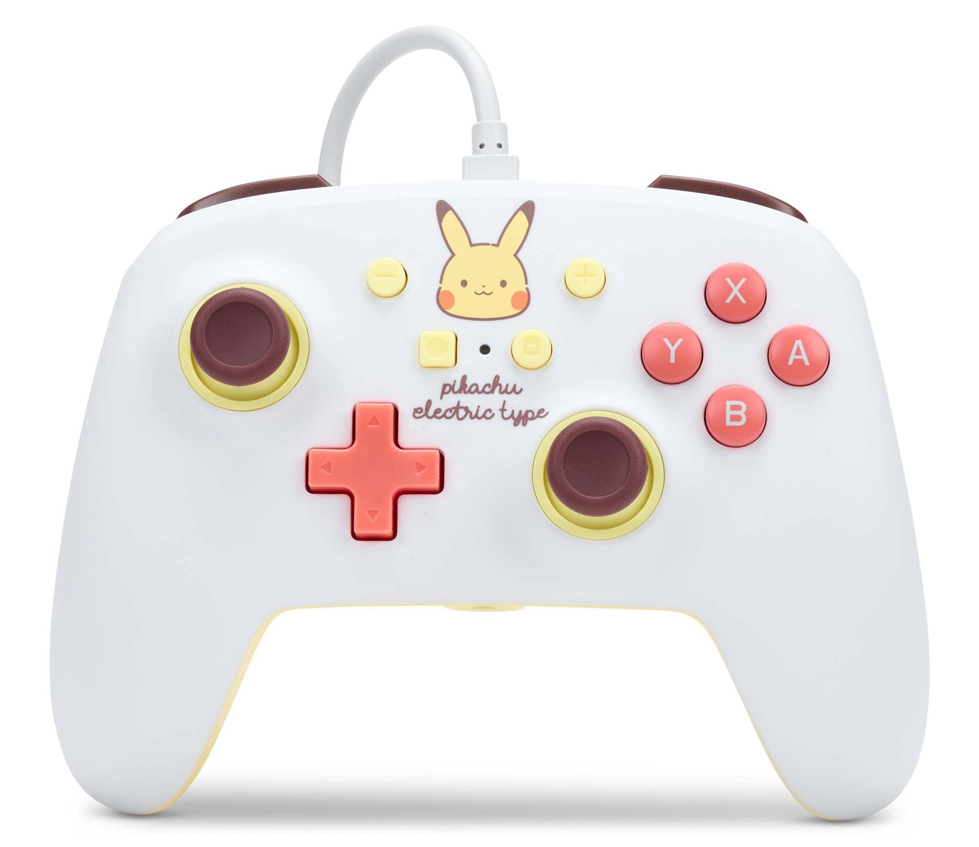 PowerA Enhanced Wired Controller for Nintendo Switch and Oled Model, Advance Gaming Buttons, 3.5mm Stereo Jack and Anti-Friction Rings, Officially Licensed: Pikachu Electric Type Enhanced Wired Pokemo