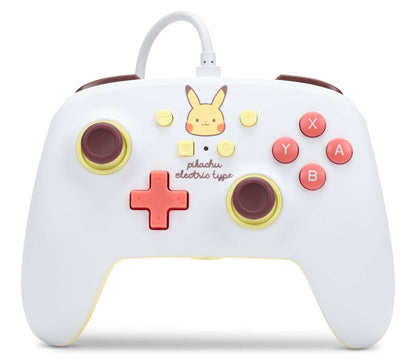 PowerA Enhanced Wired Controller for Nintendo Switch and Oled Model, Advance Gaming Buttons, 3.5mm Stereo Jack and Anti-Friction Rings, Officially Licensed: Pikachu Electric Type Enhanced Wired Pokemo